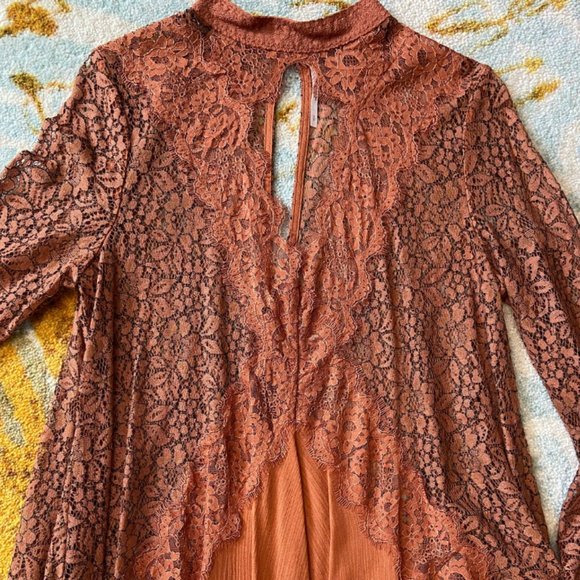 Free People Tell Tale Lace Tunic Dress Size Small Petite - Picture 4 of 11